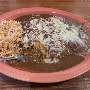 Enchiladas Rojas Combo Platter