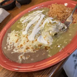 Enchiladas verdes (with carnitas!)