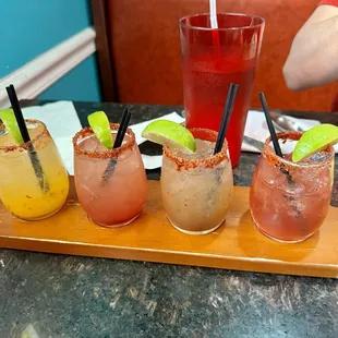 The margarita flight is a good way to taste the various flavors, are fantastic!