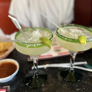 Skinny margarita made with fresh squeezed juices and agave and Petron.