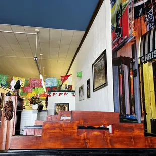 the inside of a restaurant