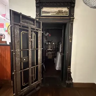 The storage closet is a Victorian safe.