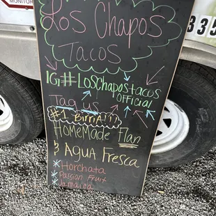 a chalk board sign