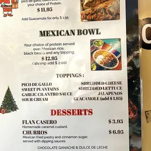 the menu
