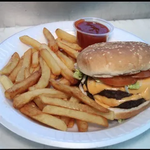 HAMBURGER W/FRIES $9.00
DOUBLE BURGER W/FRIES $12.00