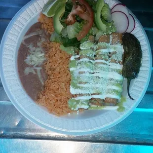 Orden de Flautas  c/ arroz y frijoles