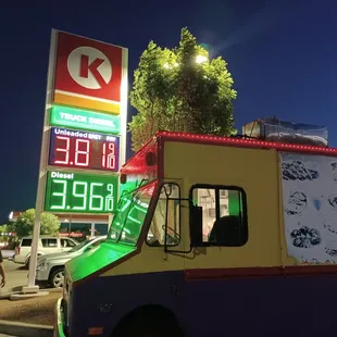 Just right behind gas station on montana and rich beem