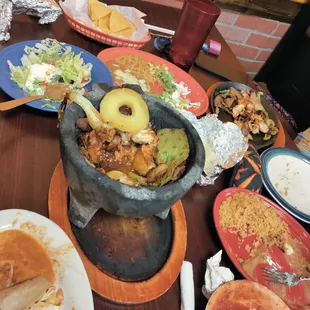 a table full of food