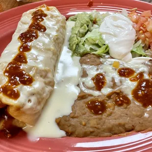 Carnitas chimichanga