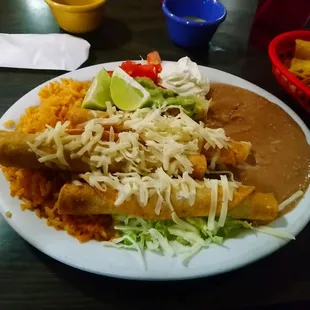 Chicken flautas for dinner.