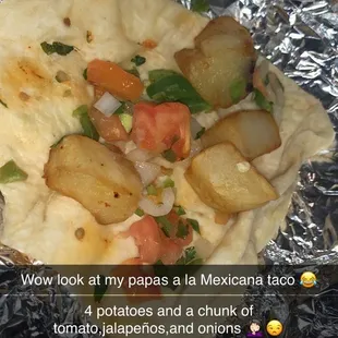 Papas A La Mexicana Taco