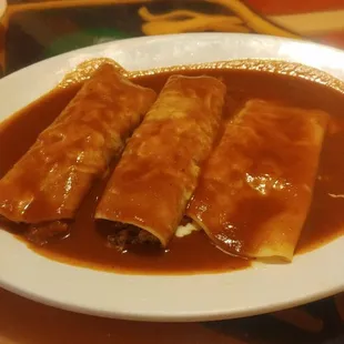 Daily special. Three enchiladas for $5. Choice of beef, chicken, or cheese. Mix and match.