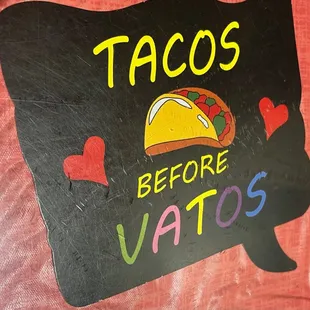 a taco before vatos sign