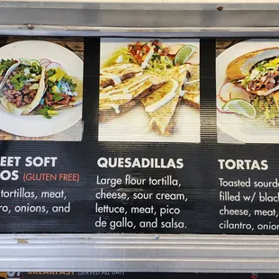 tacos, menu