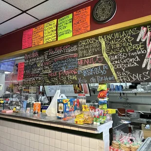menus on the wall