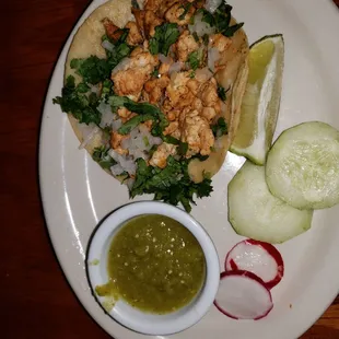 Chicken soft taco. The cilantro and salsa verde were especially tasty.#yum #ReviewsByRL