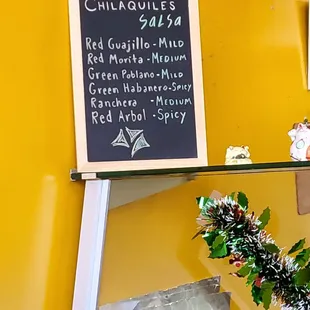Salsa menu