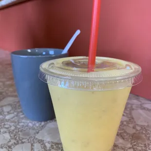 Pineapple and mango mix smoothie