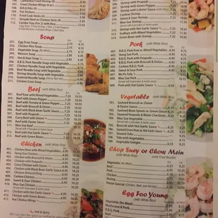 sushi and sashimi, menu