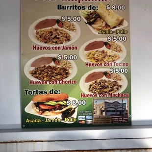 a menu for a mexican restaurant