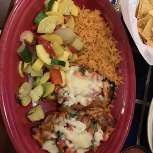 Lime Chicken and veggies! Pretty healthy.