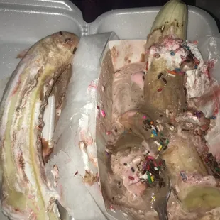 a banana and ice cream