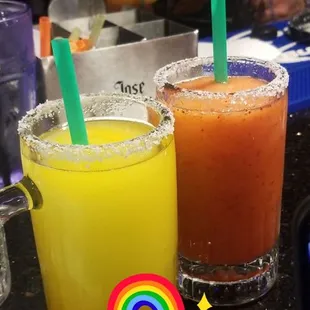 Reg Margarita and strawberry margarita