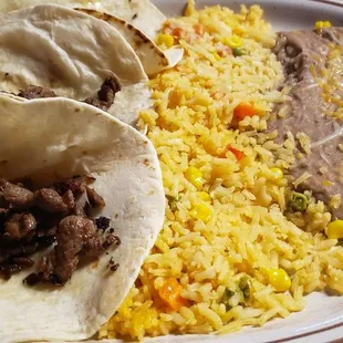 a plate of mexican food