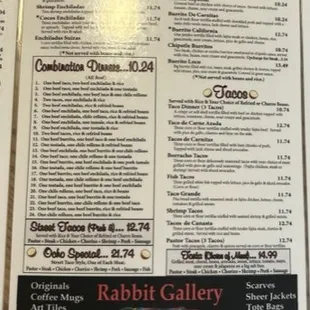 sushi and sashimi, menu