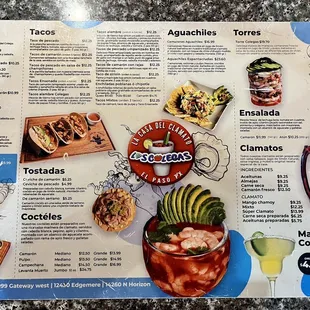 a menu for a mexican restaurant