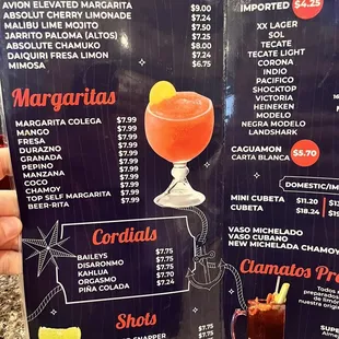 a menu for a mexican restaurant