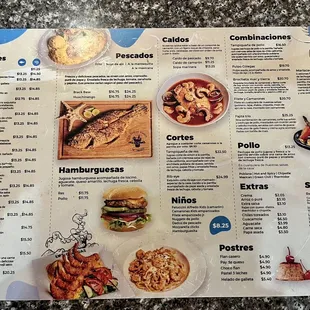 a menu for a mexican restaurant