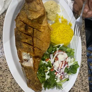 Fried black bass