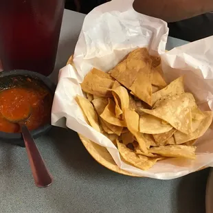 Complimentary chips and salsa