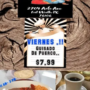 mexican food and a cup of coffee