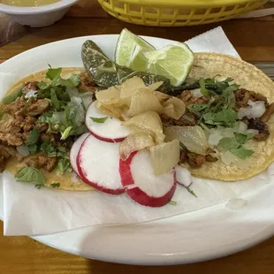 Marinated pork tacos