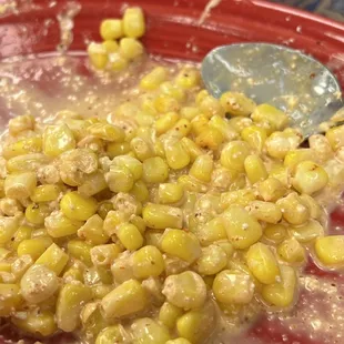 Please excuse us for digging in before taking photo of the wonderful street corn.