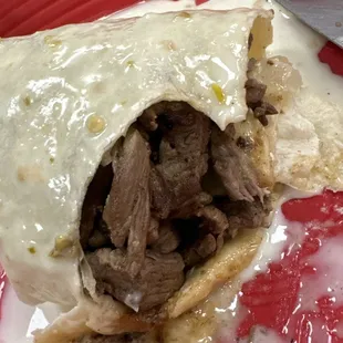 Burrito with Steak n queso