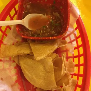 Chips and salsa are delicious.