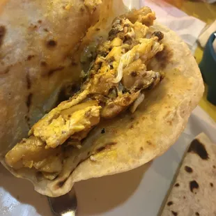 Potato,chorizo and egg taco