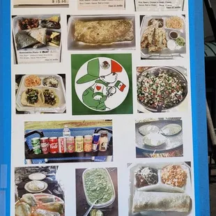 a menu for a mexican restaurant