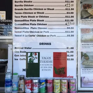 Menu as of 12/18/17