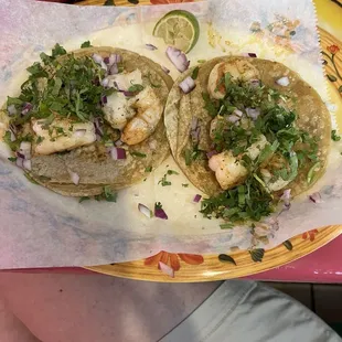 Shrimp tacos!! So good!