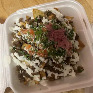 Carne asada nachos