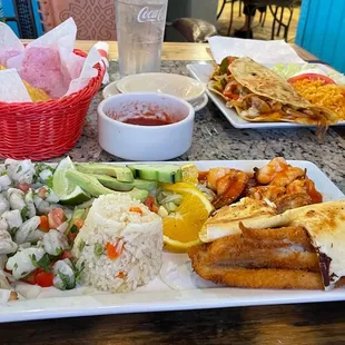 a plate of mexican food