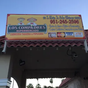 a sign for the restaurant