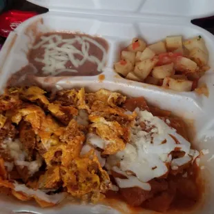 THESE ARE CHILEQULES W CHORIZO AND EGG.. TOO SKIMPY FOR $12.99! PORTIONS WAY TOO SMALL.
