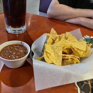 Complimentary chips and salsa