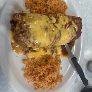 12. Chimichanga with no beans and double rice