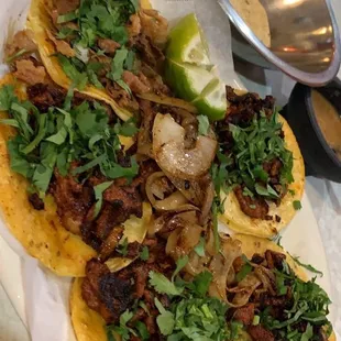 Pastor, tripe tacos